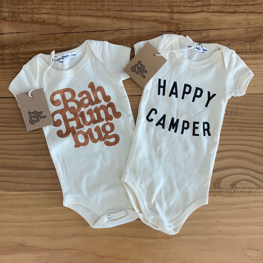 The Bee and The Fox baby onesie